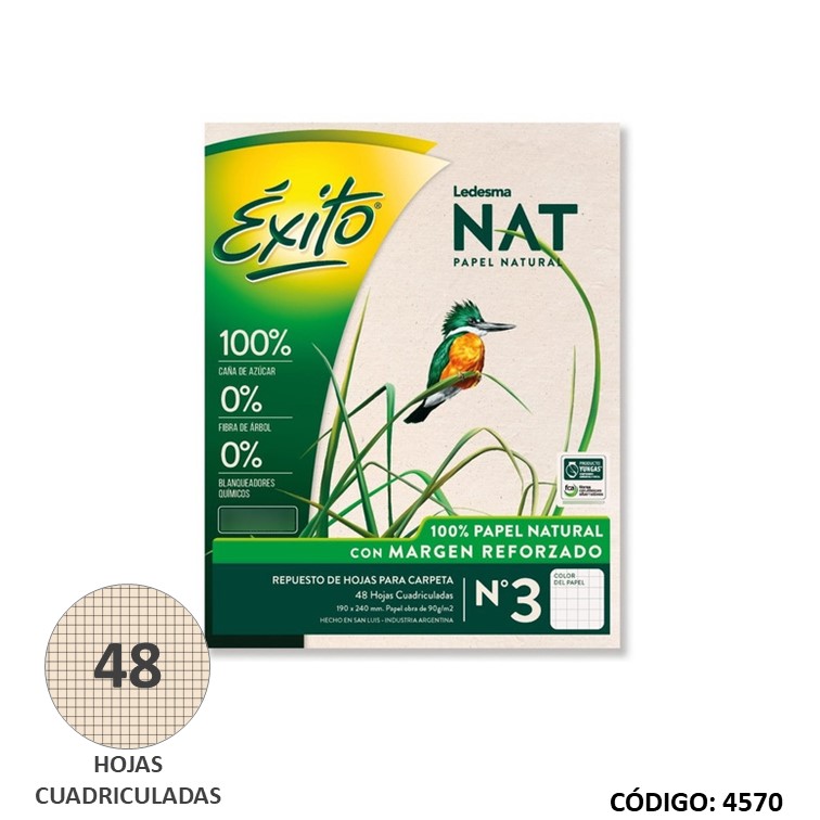 REPUESTO N3 EXITO NAT M/R CUADRICULADO x 48hj (L4570)
