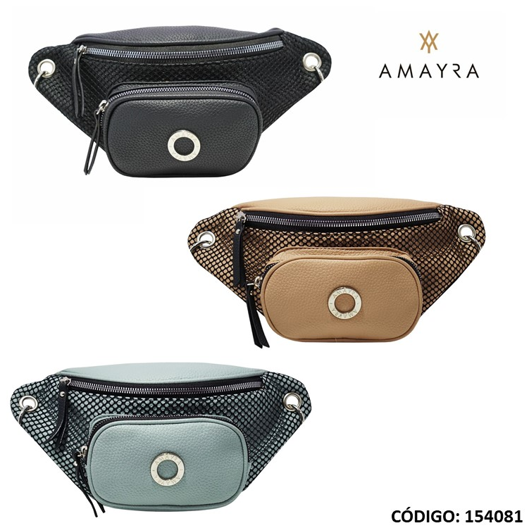 RIÑONERA AMAYRA CON BOLSILLO SIMIL CUERO (R1540810)