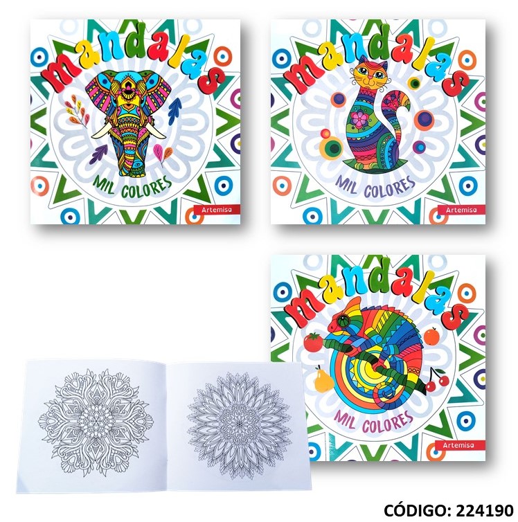 LIBRO PINTO MANDALAS MIL COLORES  (LIR224190)