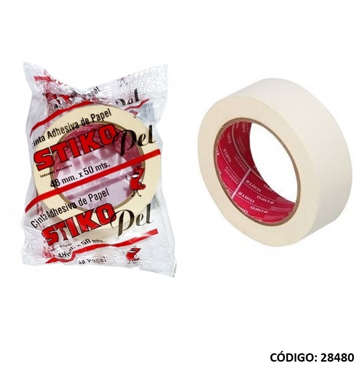 CINTA ADHESIVA PAPEL STIKO 48 MM x 50 METROS (L28480)