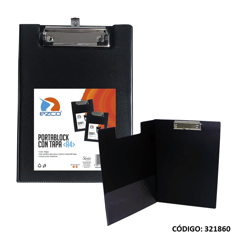 SOPORTE A4 EZCO PVC CON TAPA (L321860)
