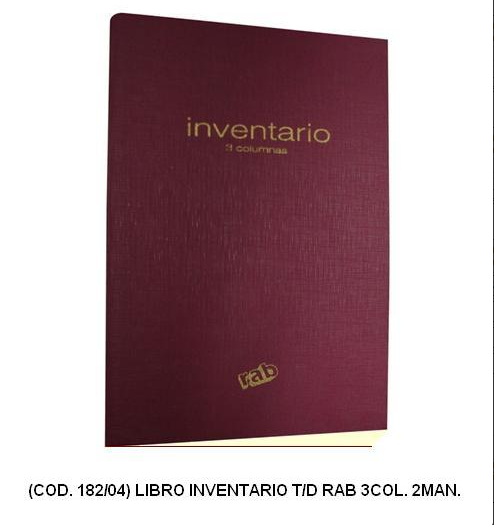 LIBRO RAB INVENTARIO TAPA DURA  3 COLUMNAS 2M (L182040)