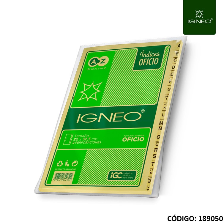INDICE IGNEO 505 PARA CARPETA OFICIO (L189050)