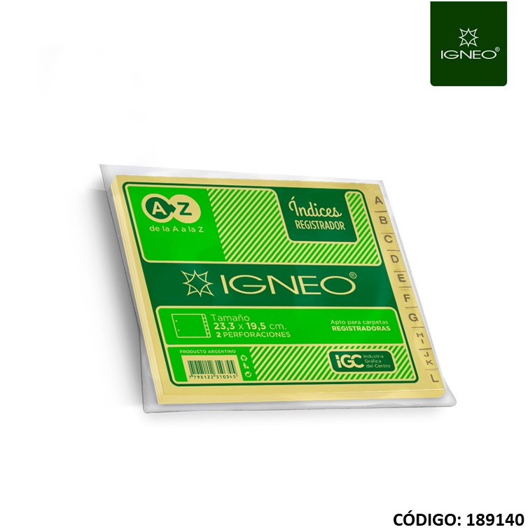 INDICE IGNEO PARA REGISTRADOR 514 (L189140)