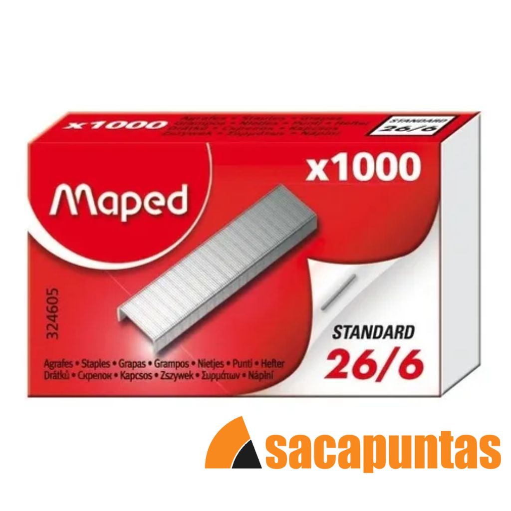 BROCHES PARA MAQUINA MAPED N 26/6 x 1000 U. (L88260)
