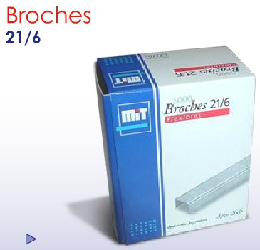 BROCHES PARA MAQUINA MIT Nº 21/6 x 5000 U. (L137040)