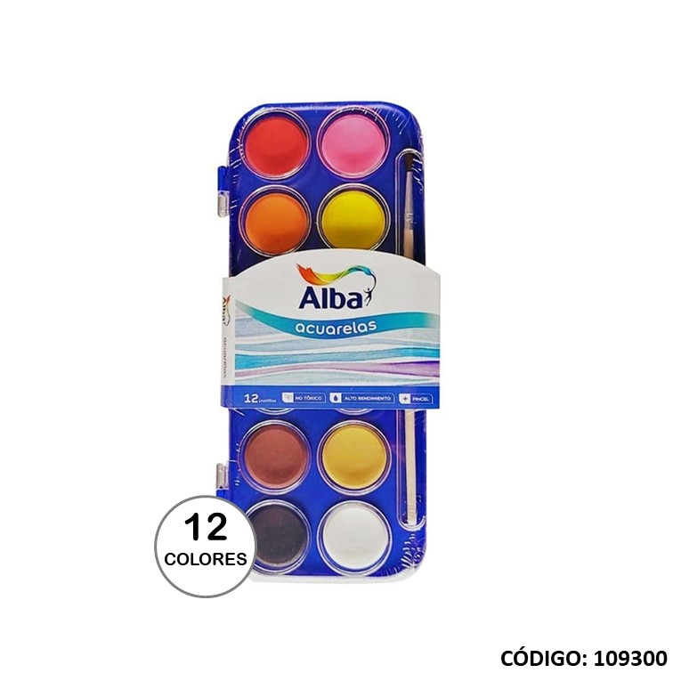 ACUARELA ALBA x12 colores (L109300)