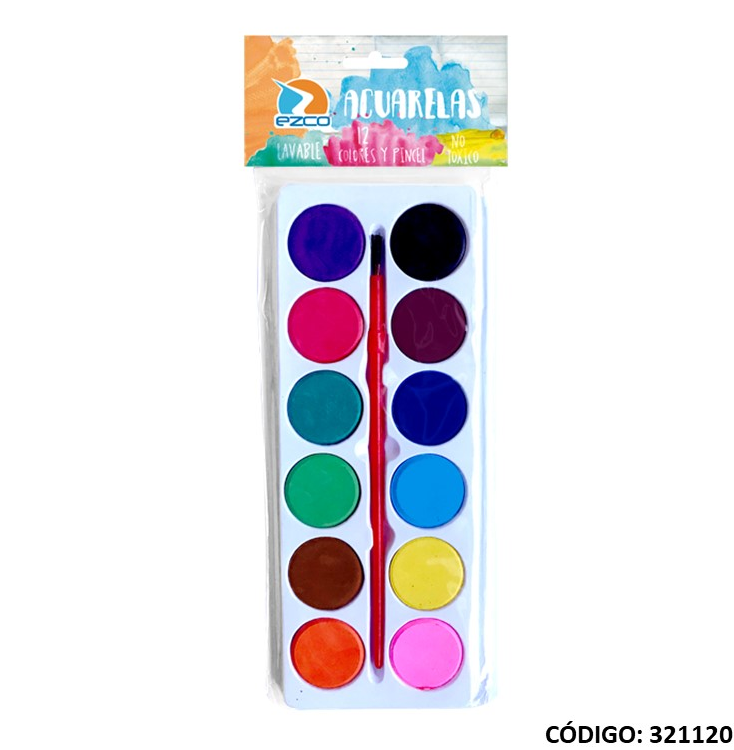 ACUARELA EZCO x 12 COLORES (L321120)