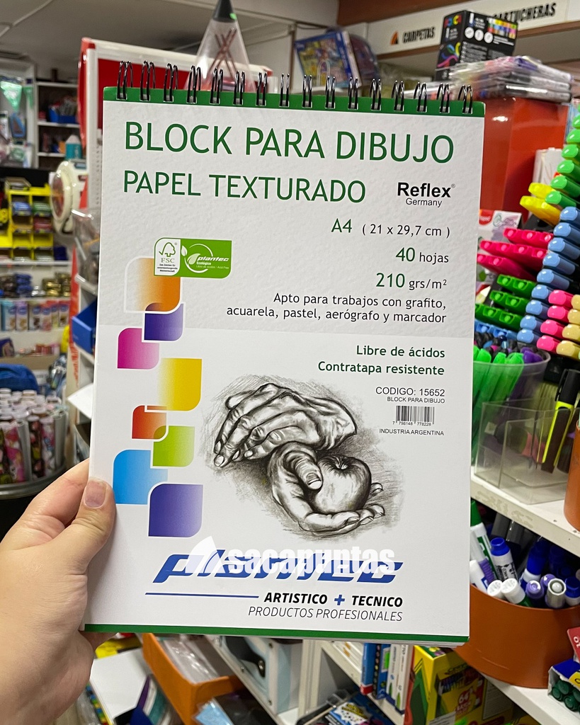 BLOCK A4 PARA DIBUJO 210grs. X40hjs. BLANCO TEXTURADO (L20347)