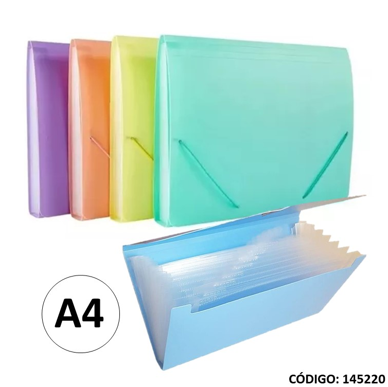 CLASIFICADOR POLIPROPILENO A4 PASTEL (L145220)