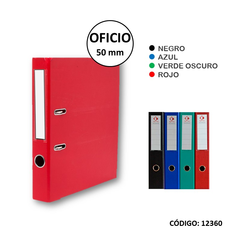 BIBLIORATO OFICIO 50 mm COLOR (L12360)