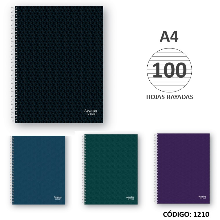 CUADERNO A4 APUNTES SEMIRIGIDO SMART ===100HJ (L1210)