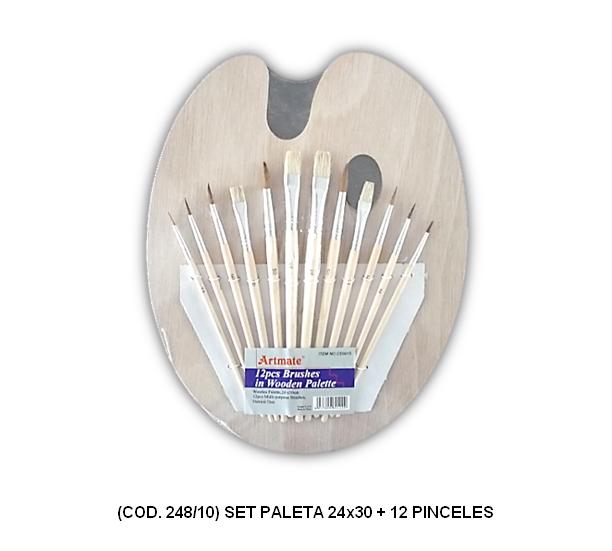 SET PALETA ARTISTICO 24x30 + 12 PINCELES (L248100)