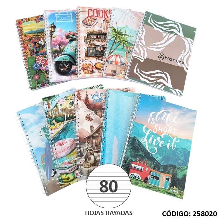 CUADERNO A4 NORPAC SEMIRIGIDO X80HJS. RAYADO (L258020)