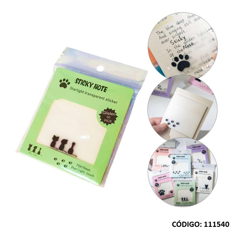 NOTA-AD STICKY NOTE 75X75mm. TRAANSPARENTE X50hjs. (L111540)