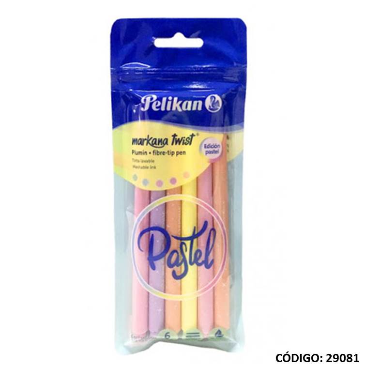 FIBRA PELIKAN MARKANA TWIST PASTEL X6 COLORES (L29081)