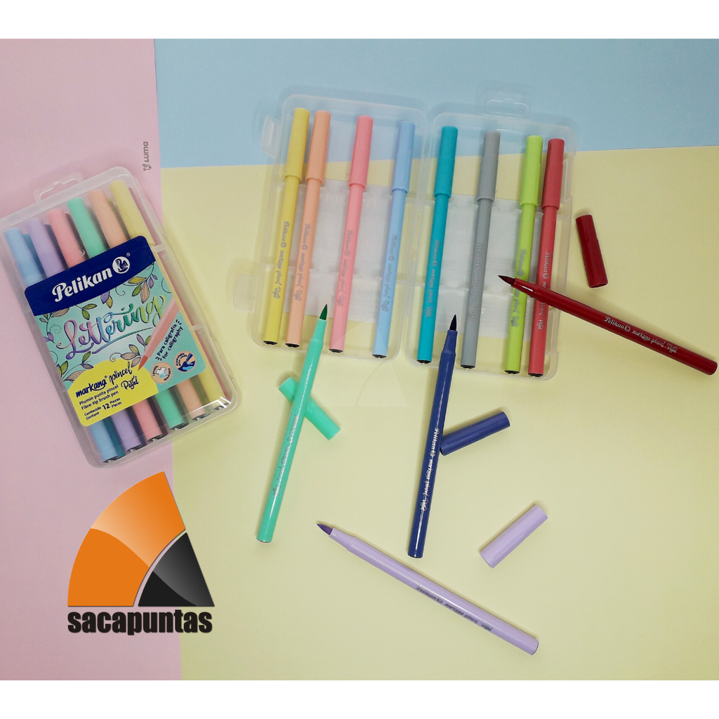 MARCADOR PELIKAN MARKANA PINCEL PASTEL X12 COLORES (L29650)