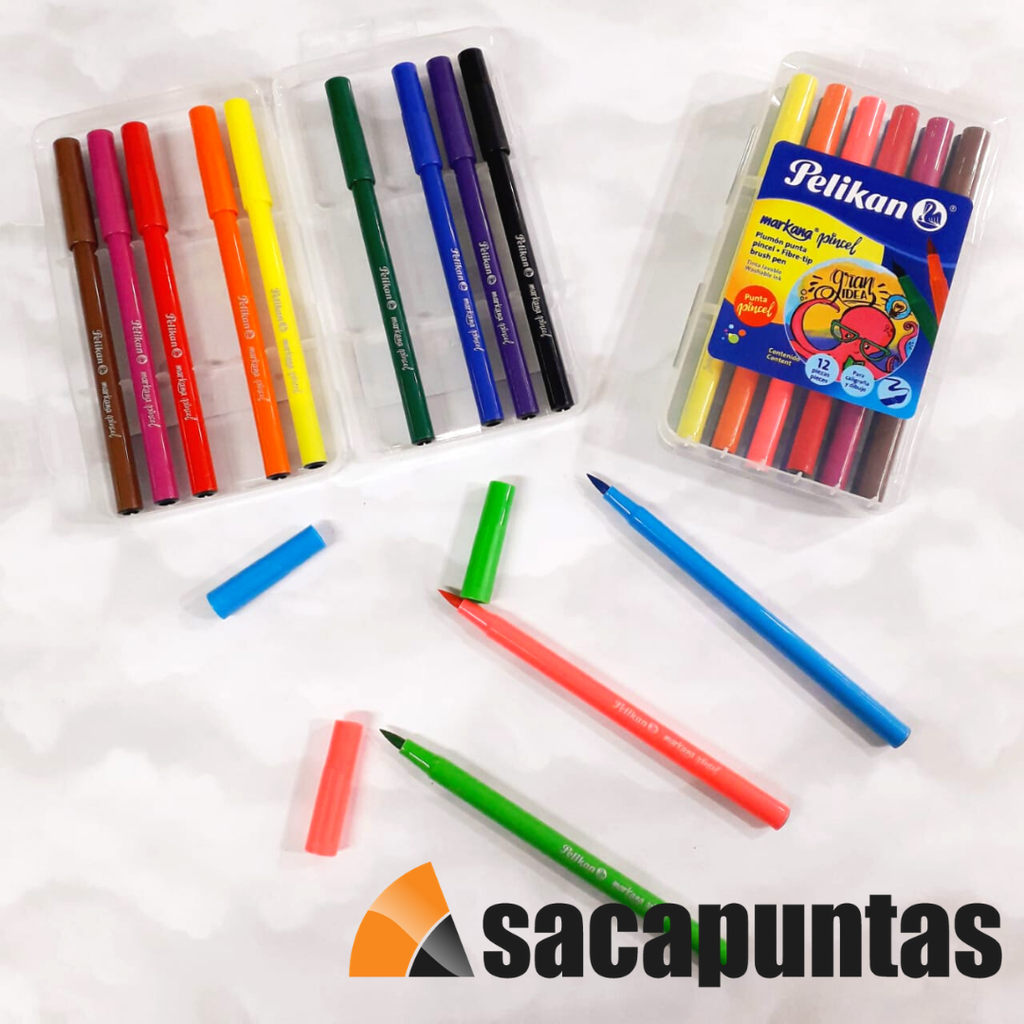 FIBRA PELIKAN MARKANA PINCEL X12 COLORES (L29780)