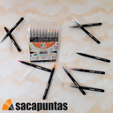 MARCADORES BRUSH PUNTA PINCEL X10 COLORES (L322090)