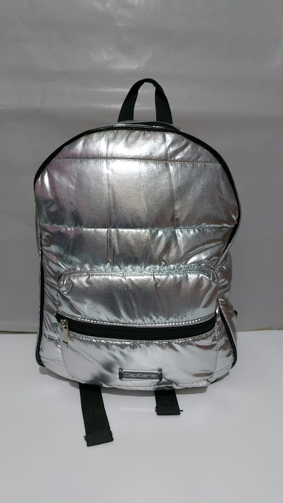 MOCHILA 16&quot; CAPIBARA MATERA MATELASSE SILVER ESPALDA(L124382)
