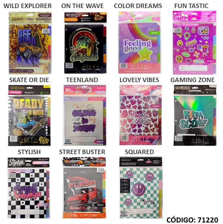 CARATULA N°3 REXON FANTASIA CON OREJA x5 (L71220)