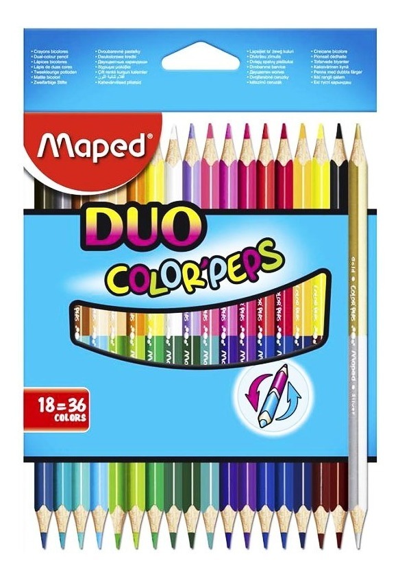 LAPICES DE COLOR MAPED BICOLOR LARGO x 18 (L17596)