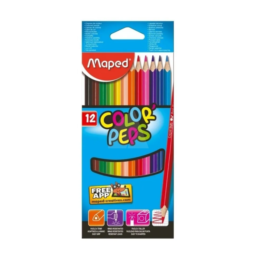 LAPICES DE COLOR MAPED LARGO x 12 STRONG   (L87040)