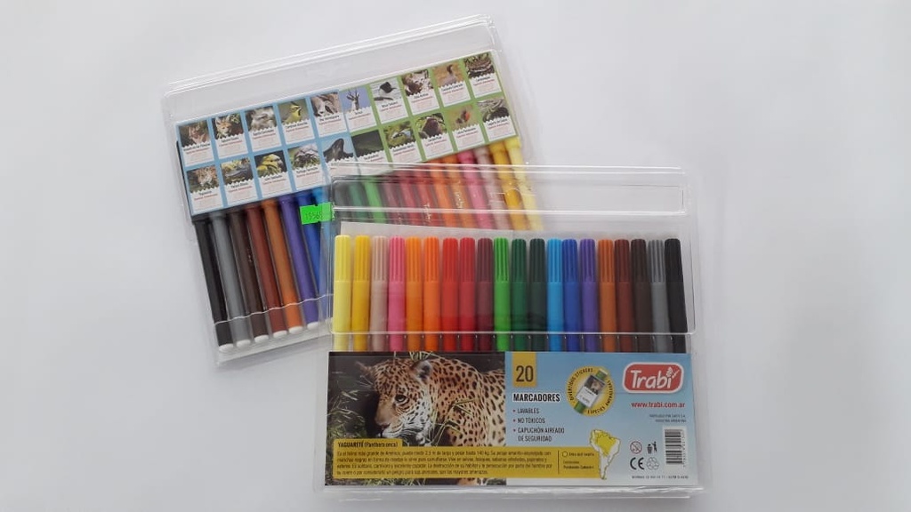 MARCADOR TRABI LARGO AL AGUA X20 COLORES (L19569)