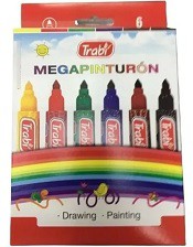 MARCADOR TRABI MEGAPINTURON X6 COLORES (L21439)