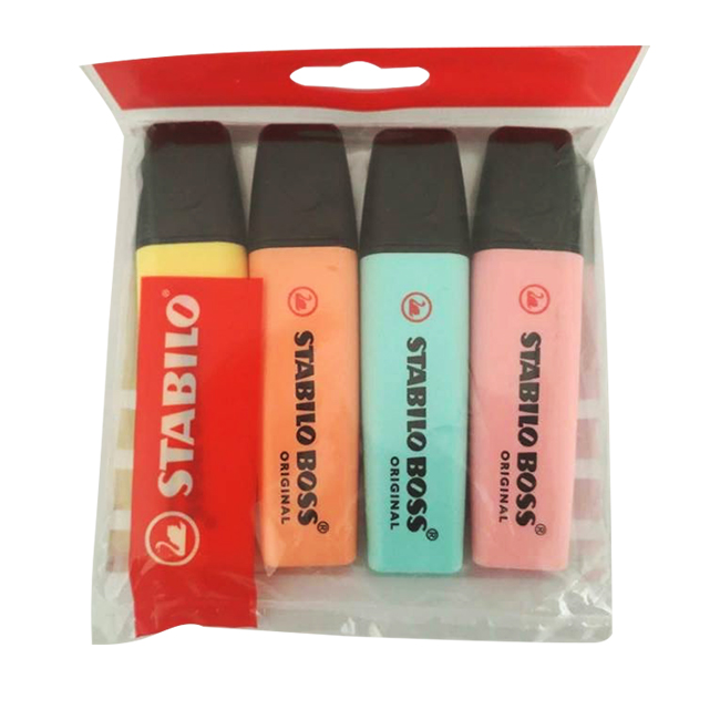 RESALTADOR STABILO BOSS PASTEL X4 COLORES (S3620)