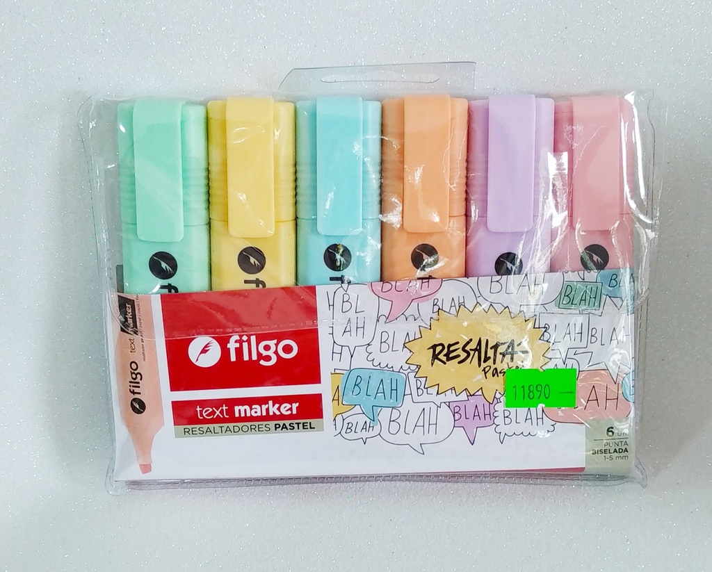 RESALTADOR FILGO TEXT MARKER PASTELx 6 UNIDADES (L35372)
