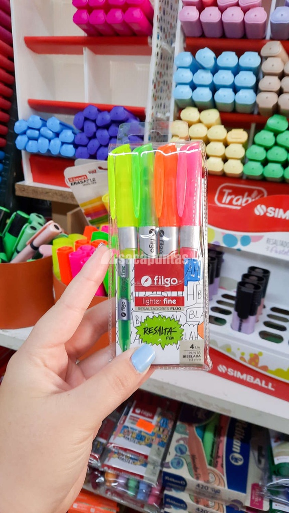 RESALTADOR FILGO X4 COLORES FLUO FINO (L35310)