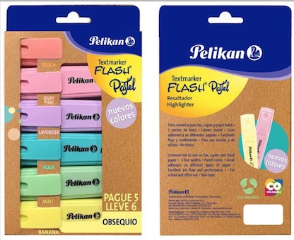RESALTADORES PELIKAN FLASH PASTELx6 COLORES (L29441)