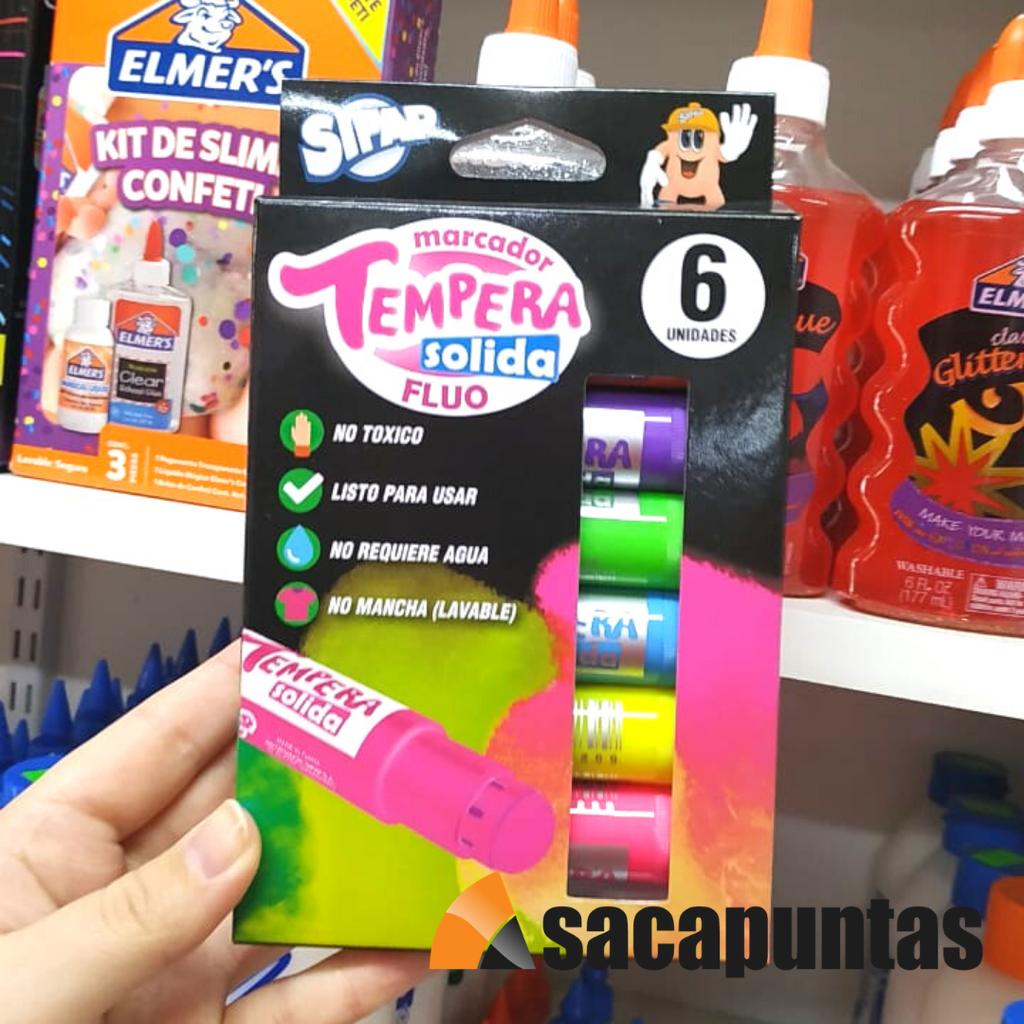 TEMPERA SOLIDA SIFAP FLUO X6 COLORES (L117310)