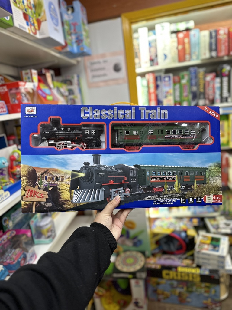 JUEGO TREN CLÁSICO CON PISTA, LUZ Y SONIDO (J22045)