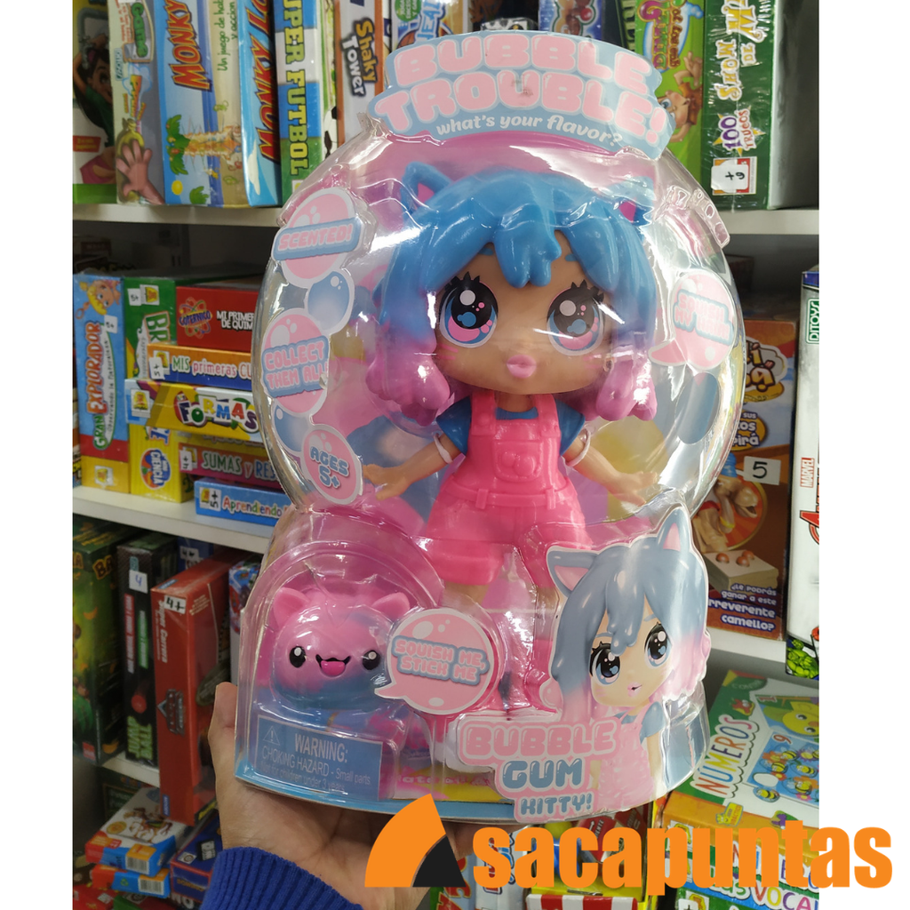 MUÑECA BUBBLE TROUBLE WABRO BUBBLE GUM KITTY (J21293)
