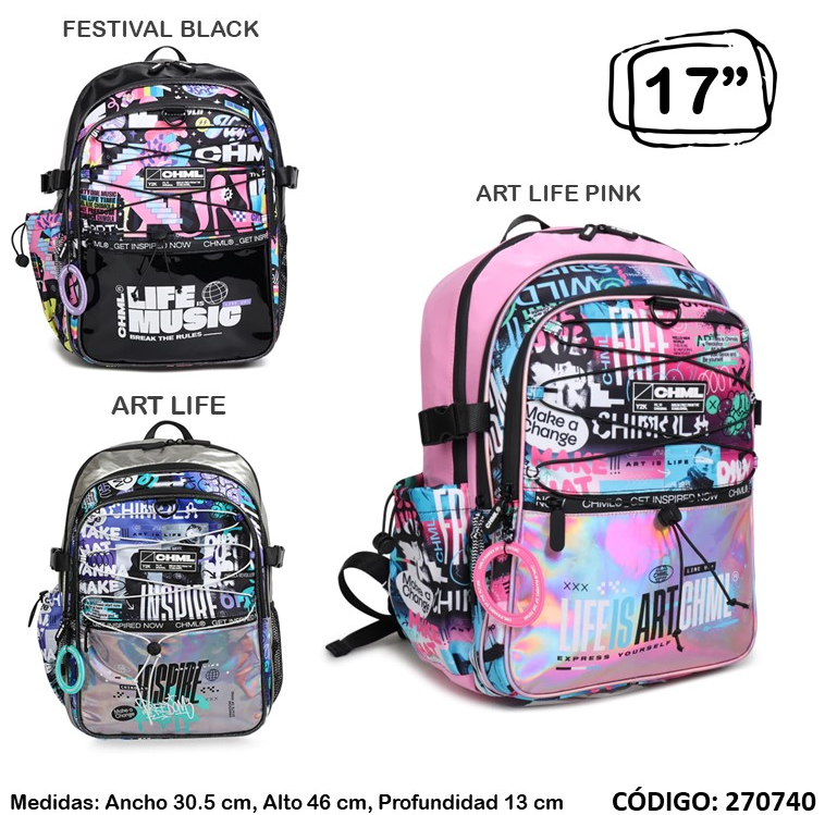MOCHILA 17&quot; CHIMOLA HOLO ESPALDA (L270740)