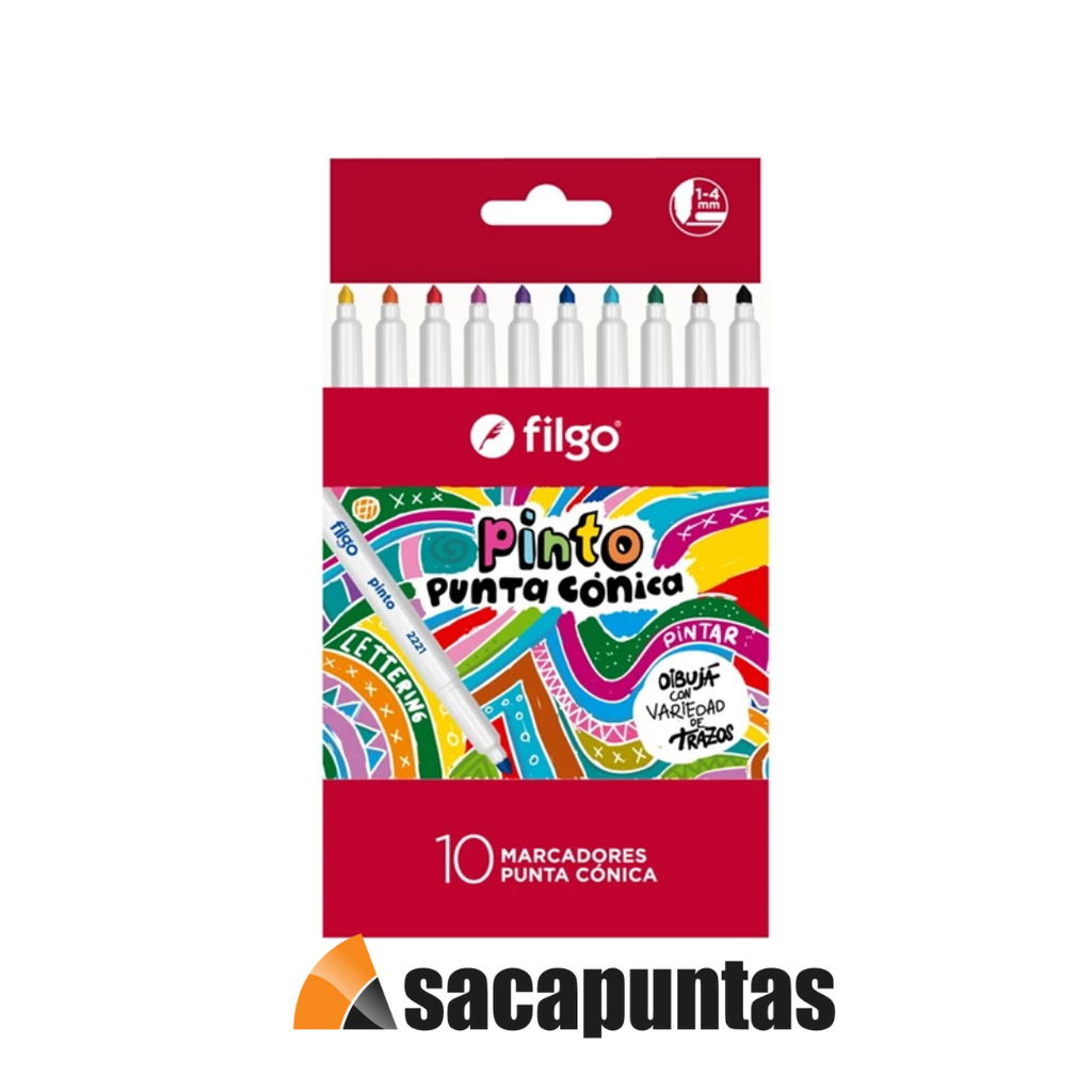 MARCADOR FILGO PINTO 2221 CONIC X10 SURTIDO (L34181)