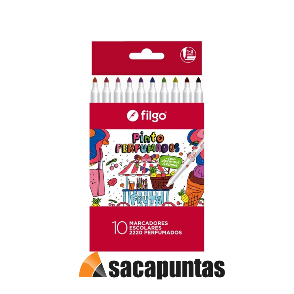 MARCADOR FILGO PINTO ESCOLAR PERFUMADOS X10 COLORES (L34169)