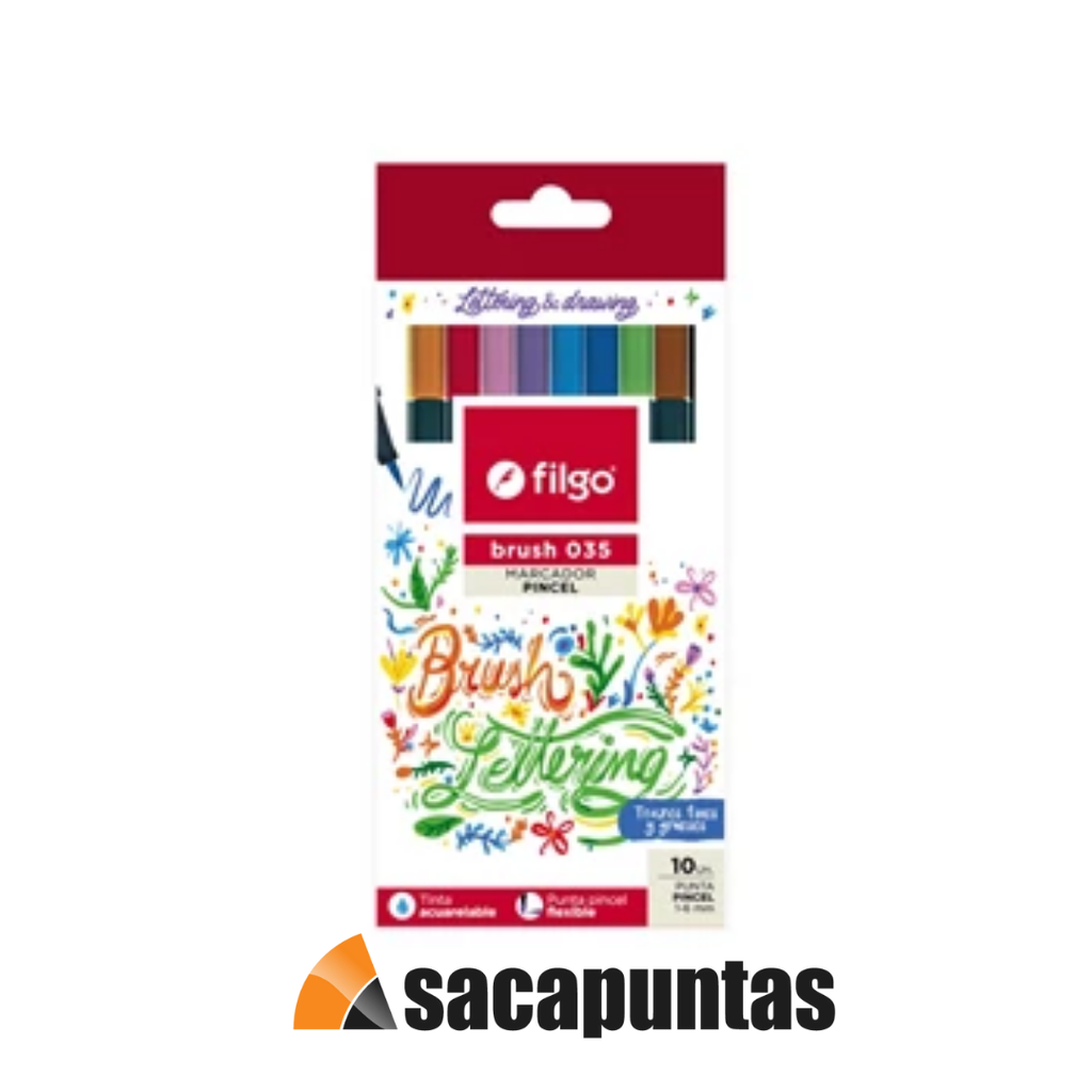 MARCADOR FILGO BRUSH 035 CLASICO X10 COLORES (L34177)