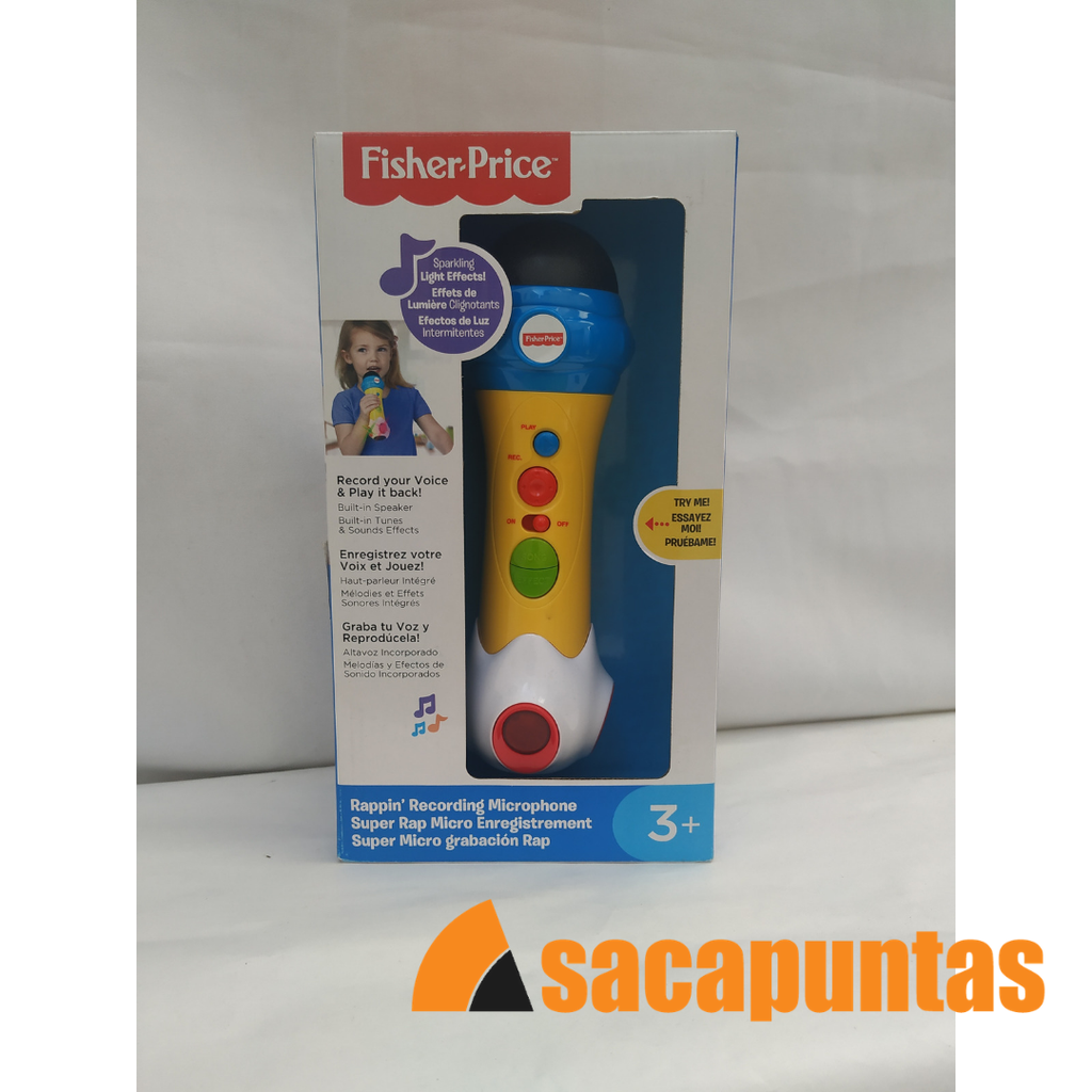 MICRÓFONO CON LUZ, GRABACIÓN Y REPRODUCCIÓN DE SÓNIDO FISHER PRICE (J1739)