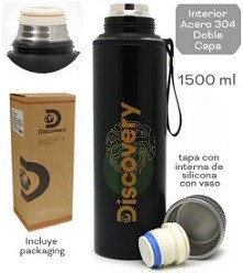 TERMO DE ACERO INOXIDABLE MATE DISCOVERY VERDE 1500ML. (R23620)
