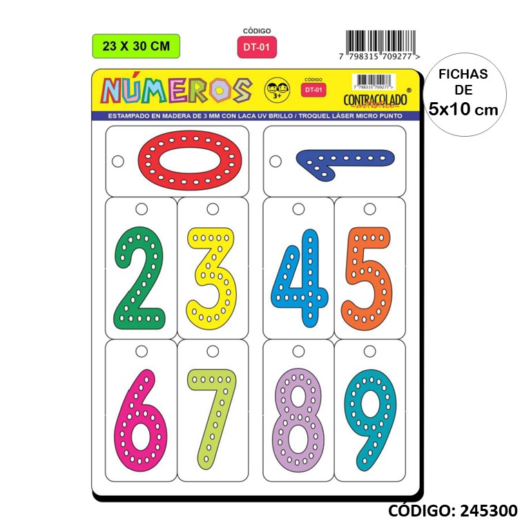 CONTRACOLADO NUMEROS 23X30cm. (L245300)