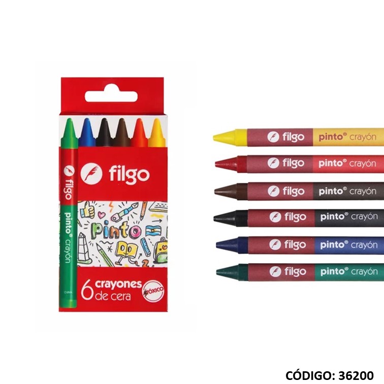 LAPIZ PASTA FILGO X6 COLORES (L36200)