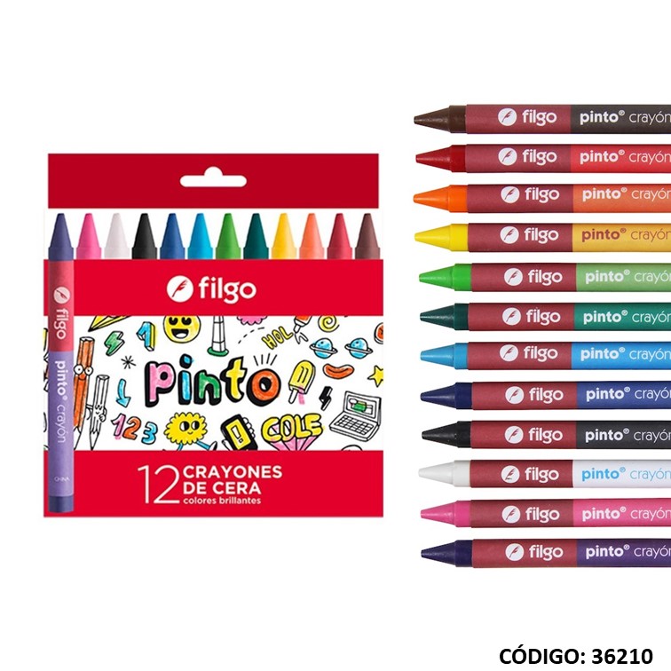 LAPIZ PASTA FILGO X12 COLORES (L36210)