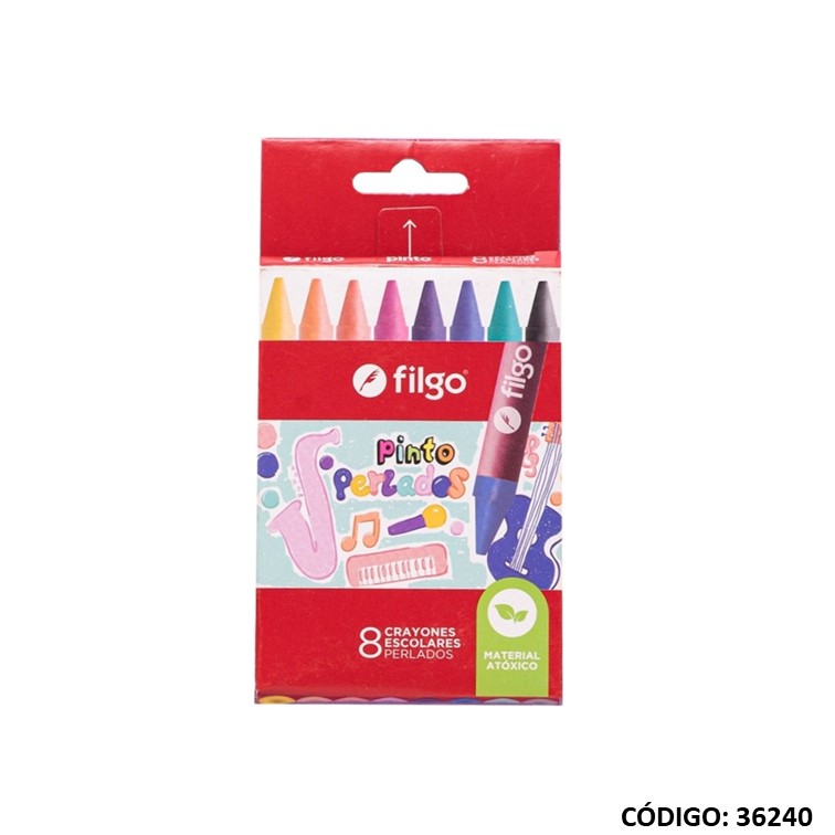 LAPIZ PASTA FILGO X8 COLORES PERLADOS (L36240)