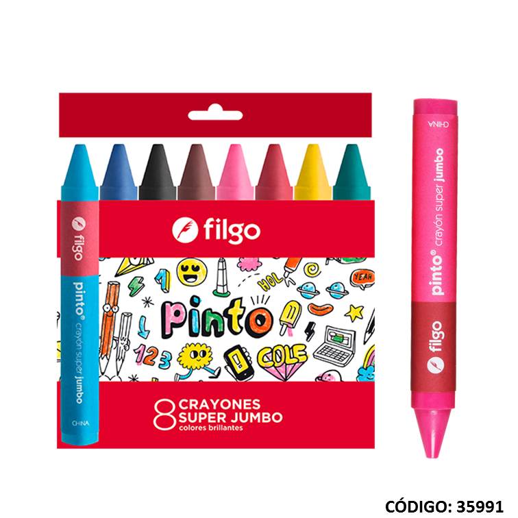 CRAYONES FILGO SUPER JUMBO X8 COLORES (L35991)