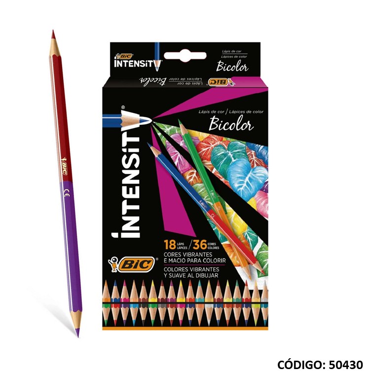 LAPIZ COLOR BIC INTENSITY BICOLOR X18 COLORES (L504300)