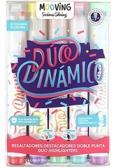 RESALTADOR MOOVING COLORING DOBLE PUNTA X5 COLORES (L24088)