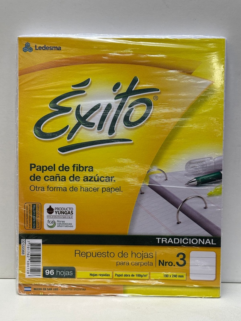 REPUESTO N3 EXITO ECOLOGICO RAYADO x 96hjs.(L49300)